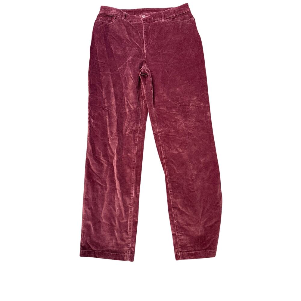 Croft & Barrow Women's Burgundy Corduroy Straight Leg Stretch Pants Size 12